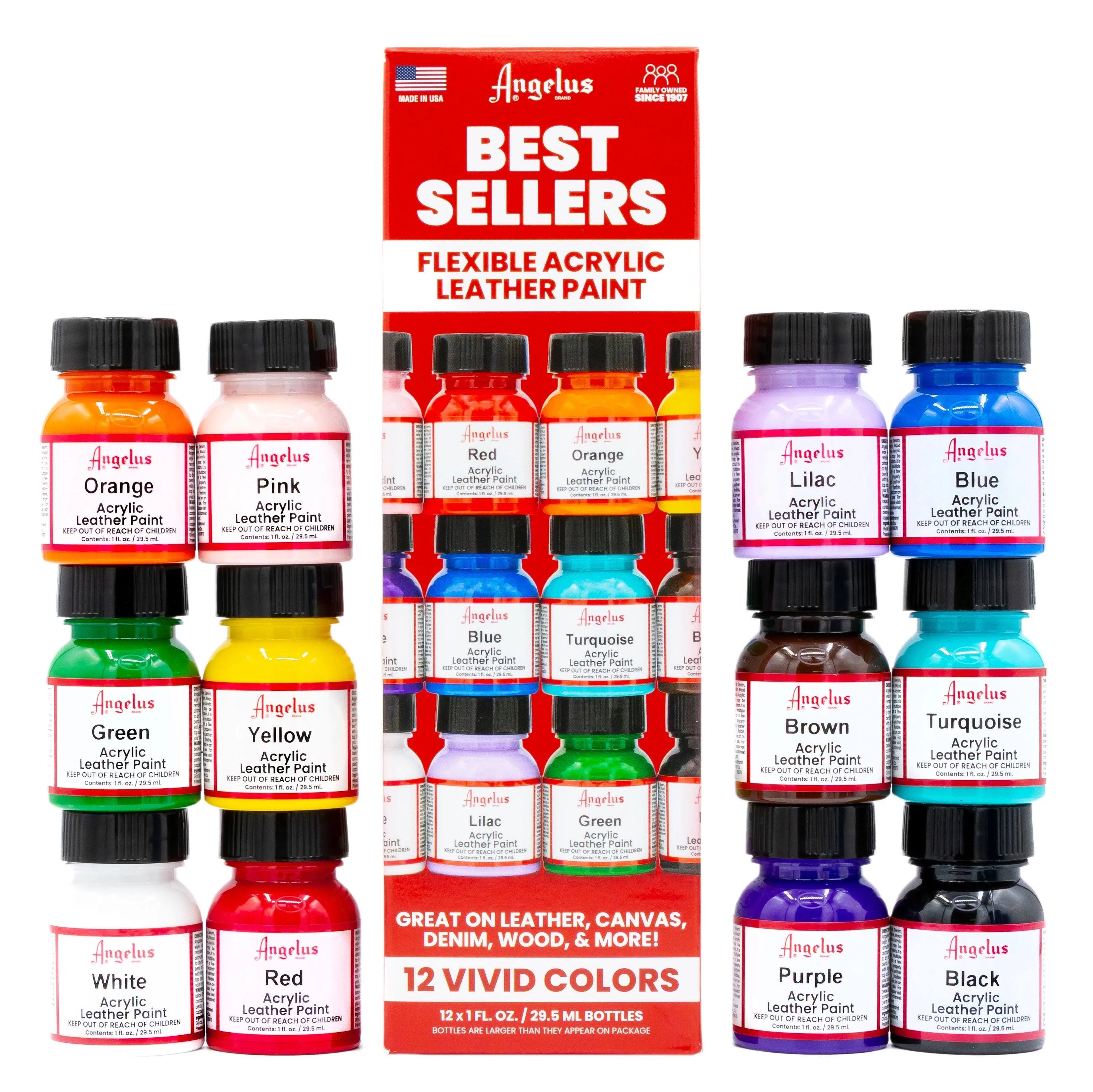 Angelus Acrylic Leather Paint Best Sellers Kit