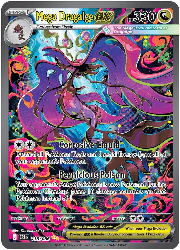 Mega Dragalge ex - 118/086 - ME04: Chaos Rising (CRI)