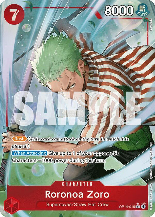 Roronoa Zoro - OP14-015 (Alternate Art) - The Azure Sea's Seven (OP14)