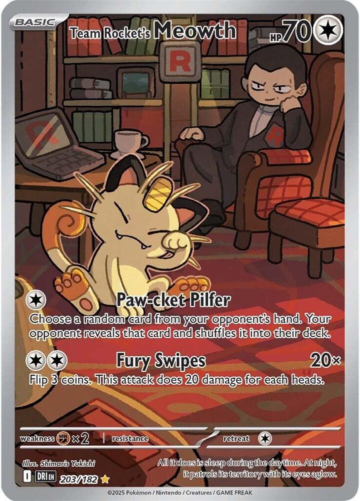 Team Rocket's Meowth - 203/182 - SV10: Destined Rivals (DRI)